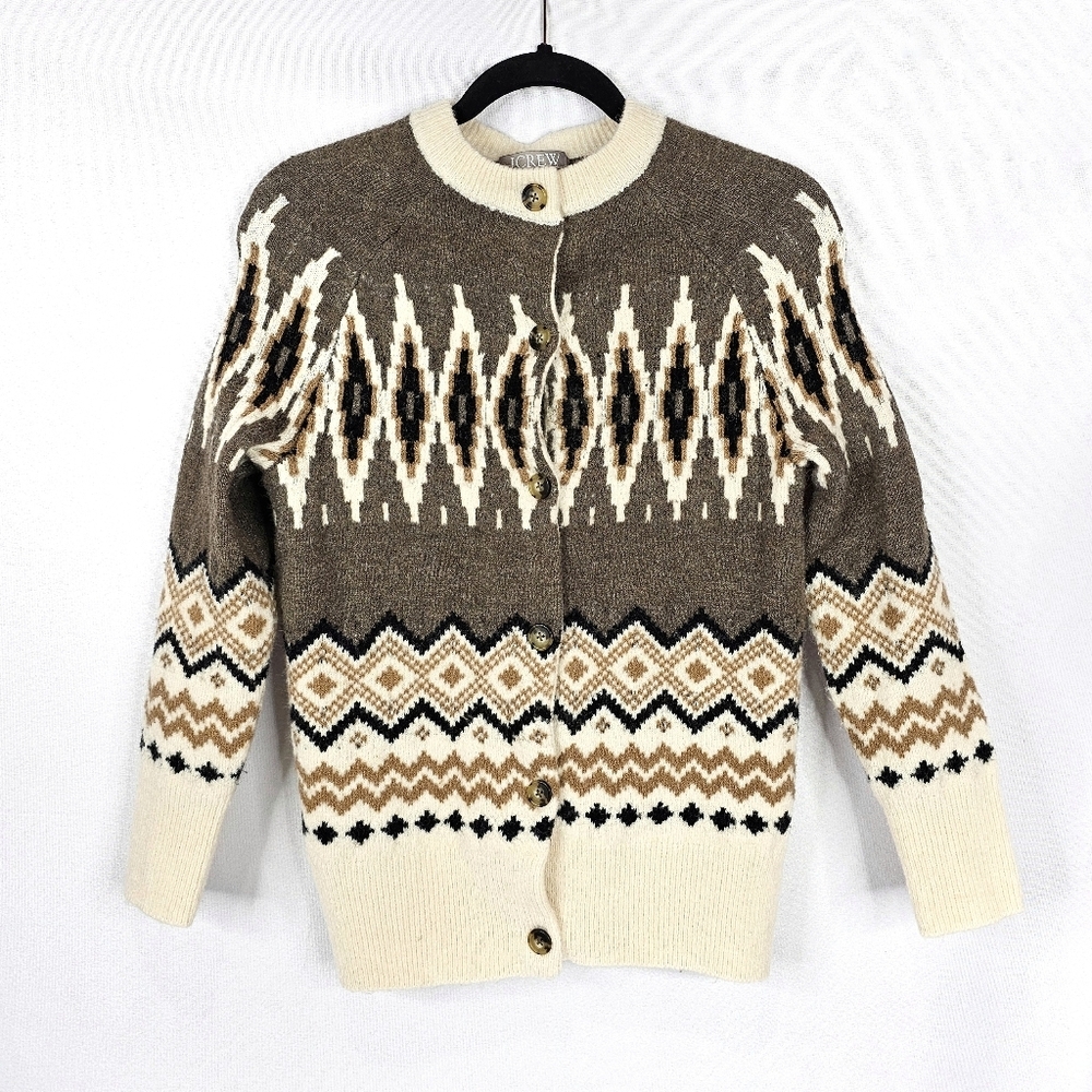 J. Crew Fairisle Cardigan Sweater - Picture 2 of 6